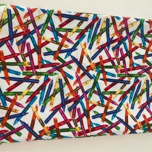 Colorful Pattern Fabrics Children Sew Quilt Projects Crayons Alphabet Letters